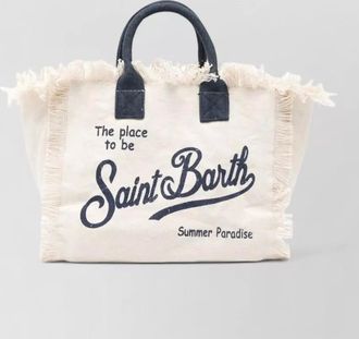 MC2 Saint Barth colette canvas beach bag logo embroidery