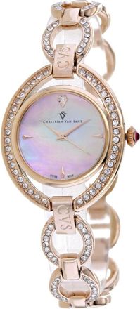 Christian Van Sant Womens Stella Pink Round 28mm