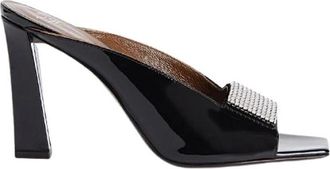 Giuseppe Zanotti Schoenen, Dames, Zwart, 36 EU, Leer, Minimalistische Heeled Mule met Open Neus