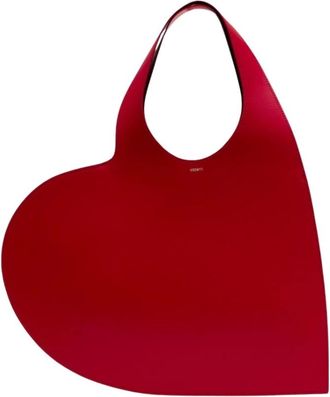 Coperni Tote Bags, female, Red, Size: ONE SIZE Double Heart Shopper Bag