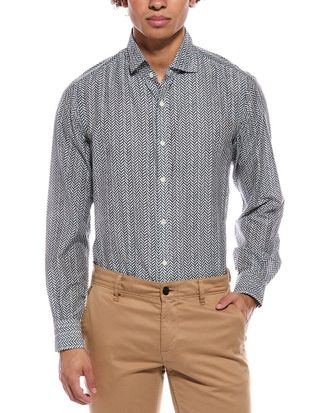Isaia Mix Silk-Blend Sport Shirt