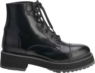 AGL Zwarte Veterschoenen van Leer - Dames - Veterlaarzen - Zwart - 37 EU - Leer - Schoenen