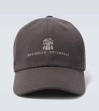 Brunello Cucinelli Gorra de lona de algod&oacute;n con logo