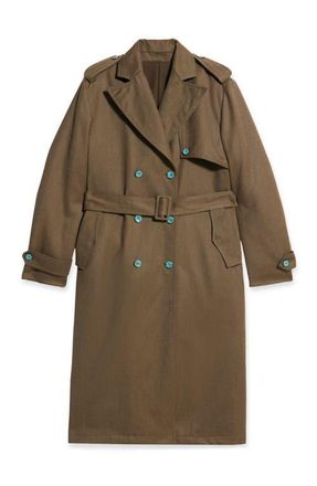 Fortela Military Olive Trench Coat in Olive Green at Nordstrom, Size 40 Eu