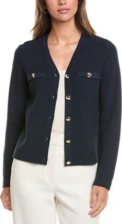 St. John French Iconic Inspired Knit V-Neck Cardigan