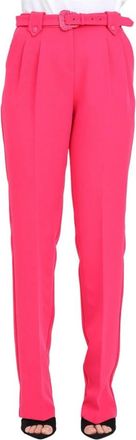 Versace Jeans Couture Broeken, Dames, Roze, L, Polyester, Elegante Couture Broek