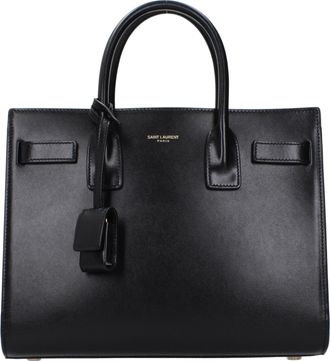 Saint Laurent Handtasche Sac De Jour Damens Schwarzes Leder