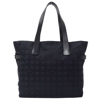 Chanel Black Nylon Shoulder Bag Tote Bag (Pre-Owned)