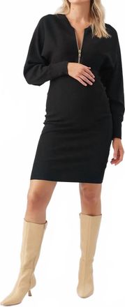 Ripe Zip Knit Nursing Dress In Black
