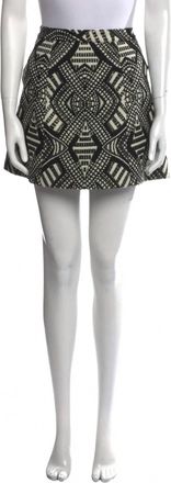 Alice & Olivia Printed Mini Skirt In Black/white