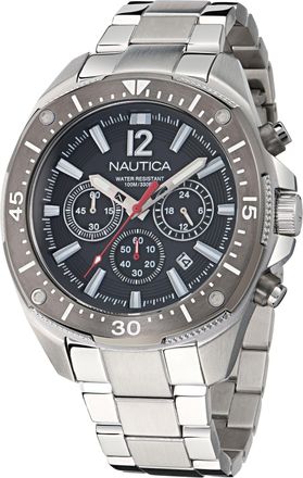 Nautica Mens Nct Blue Sail Chronograph Stainless Steel Watch