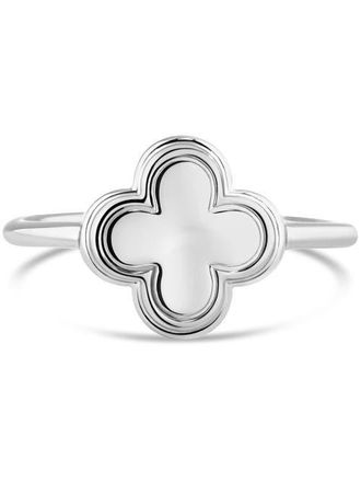 Devata Clover Ring in Rhodium Plated Sterling Silver at Nordstrom, Size 7