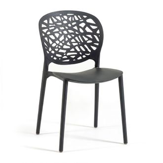 Siediti Fuori e Dentro Set de 4 sillas de jard&iacute;n apilables en resina negro