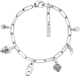 Diesel Stainless Steel Charm Bracelet - Bracelets - Unisex - Silver