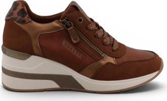 Mustang Womens Tan Cream Platform Sneaker Trainer Casual Shoes - M0872002