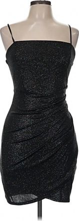 Love Womens Sequin Bodycon Mini Dress In Black/ Silver Shimmer