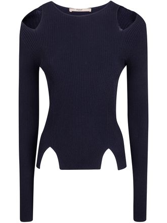 Nuur Cut Out Round Neck Sweater