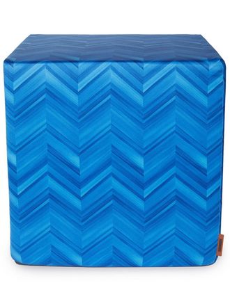 Missoni Home Pouf Layers Inlay a cubo - Blu
