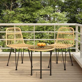 vidaXL Juego De Comedor De Jard&iacute;n 3 Piezas Rat&aacute;n Sint&eacute;tico Vidaxl