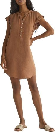 Bella Dahl Cap Sleeve Linen Henley Dress