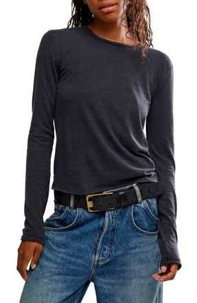 Free People Nova Long Sleeve T-Shirt in Black at Nordstrom, Size Large