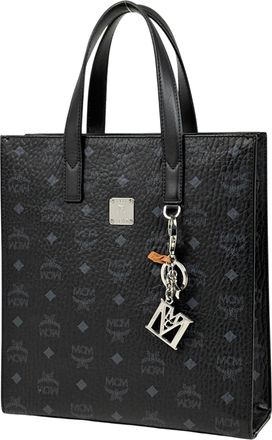 MCM Mcm Visetos Black Leather Tote Bag (Pre-Owned)