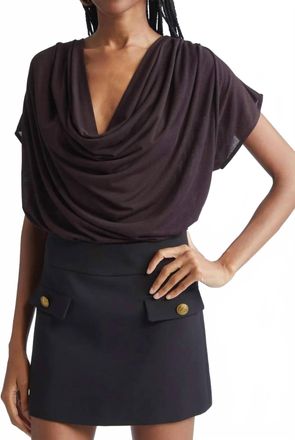 Ramy Brook Dorothy Knit Cowl Neck Top In Blackberry
