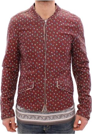 Dolce & Gabbana Bordeaux Leren Jas met Boxerprint - Heren - Leren en Su&egrave;de Jassen - Rood - M - Leer - Jassen