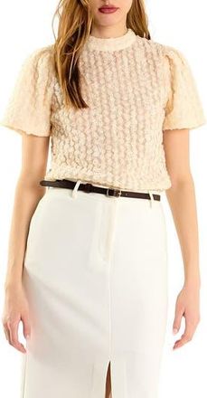 endless rose Textured Lace Shirt in Ivory at Nordstrom Rack, Size X-Small