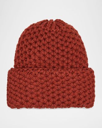 inverni Cashmere Honeycomb Knit Beanie
