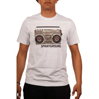 Sprayground Vintage Stereo Print T-Shirt - Heren - T-shirts - Wit - S - Tops