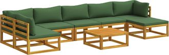 vidaXL Juego De Sof&aacute; 8 Uds. Natural Madera De Acacia S&oacute;lida Vidaxl