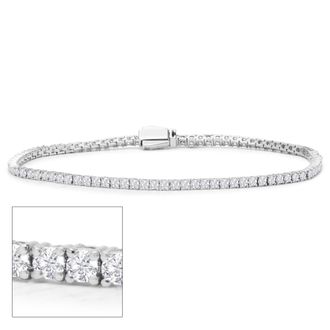 SuperJeweler 5 Carat Lab Grown Diamond Tennis Bracelet In Sterling Silver, 7 Inches