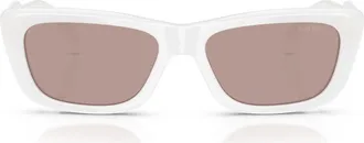 Miu Miu 56mm Rectangular Sunglasses in Opal White/purple Brown at Nordstrom