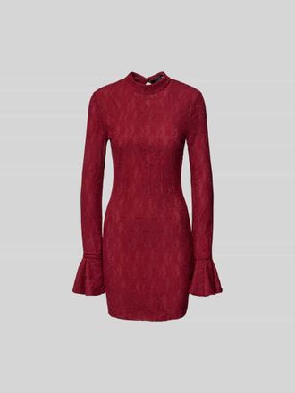 Rotate Minikleid mit Stehkragen in Bordeaux, Gr&ouml;&szlig;e 34