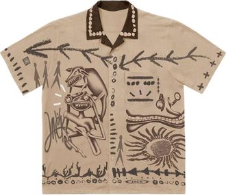 Travis Scott Cactus Jack FW22 Painters Button Up Shirt Tan CJFN-SS82