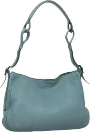 Bottega Veneta Pre-owned Shoulder Bags, female, Blue, Size: ONE SIZE Pre-owned Leather Shoulder Bag