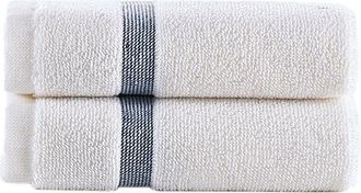 Brooks Brothers Contrast Border 2Pc Wash Towels