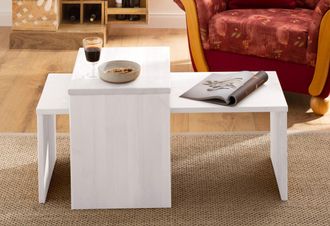 HOME AFFAIRE Couchtisch »Leinz« Set, 2 Stk. tlg. aus Kiefer, Tischplatten in zwei Stärken erhältlich, Breite 100 cm