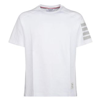 Thom Browne Tops, Heren, Wit, S, Katoen, Milano Cotton 4-Bar Tee