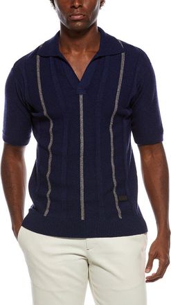 Isaia Cashmere-Blend Polo Sweater