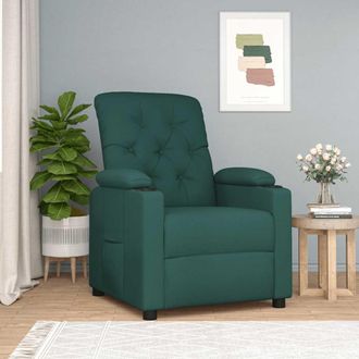 vidaXL Sill&oacute;n Reclinable De Tela Verde Oscuro Vidaxl
