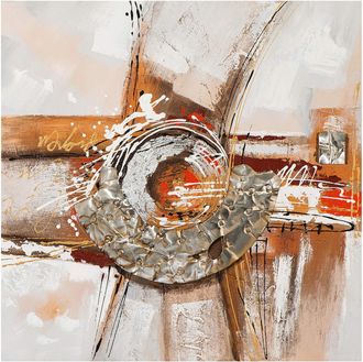 Schubiger M&ouml;bel Bild Abstrakt mit Metallapplikation 2 40x40