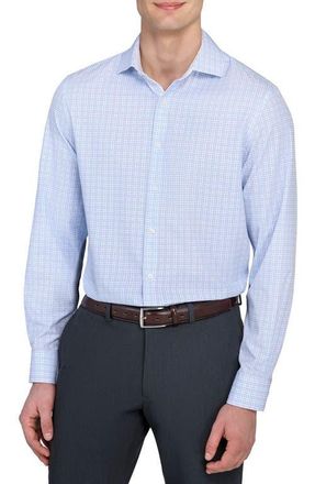 W.R.K Slim Fit Microcheck Performance Dress Shirt in White/Blue at Nordstrom, Size 16.5 - R