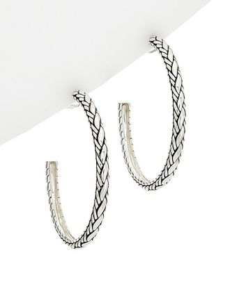 John Hardy Chain Silver Hoop Earrings