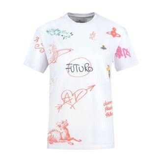 Vivienne Westwood Unisex Logo-Print Cotton T-Shirt White