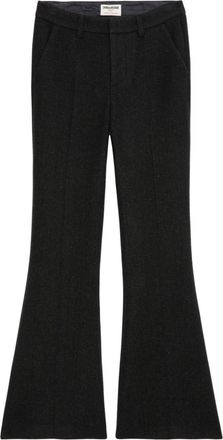 Zadig&Voltaire Prevy flared trousers - women - Wool/Polyamide/Polyester/Acrylic/Silk - 40 - Black