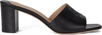 Ralph Lauren Everley Sandalen met Blokhak - Dames - Muiltjes - Zwart - 37 EU - Leer - Schoenen