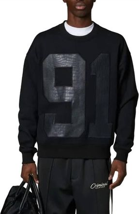 Criminal Damage Animal 91 Boxy Fit Sweatshirt In Black