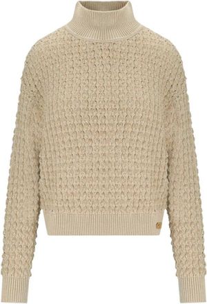 Elisabetta Franchi Boucl&eacute; Top met Pailletten - Dames - Coltruien - Beige - XS - Pailletten - Truien & Vesten